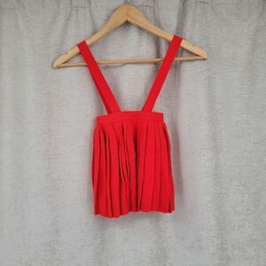 Piccolino Vintage Italian Girls Knit Pleated Overall  Skirt Mod Style Size 4T